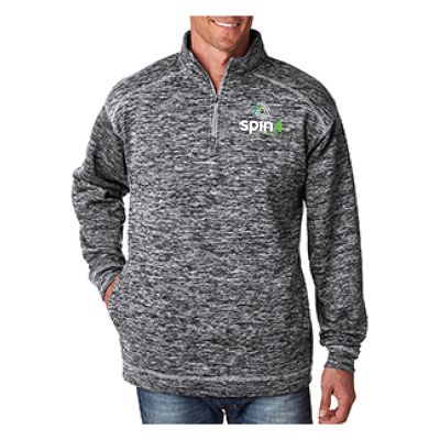 MENS BLACK AND GRAY 1/2 ZIP PULLOVER